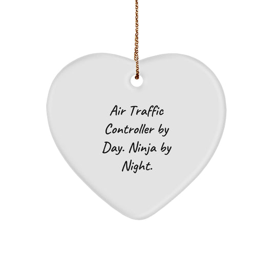 Air Traffic Controller Gifts - Heart Ornament for Air Traffic Controller Friends - Christmas Unique Gifts from Men to Air Traffic Controller - Image 1