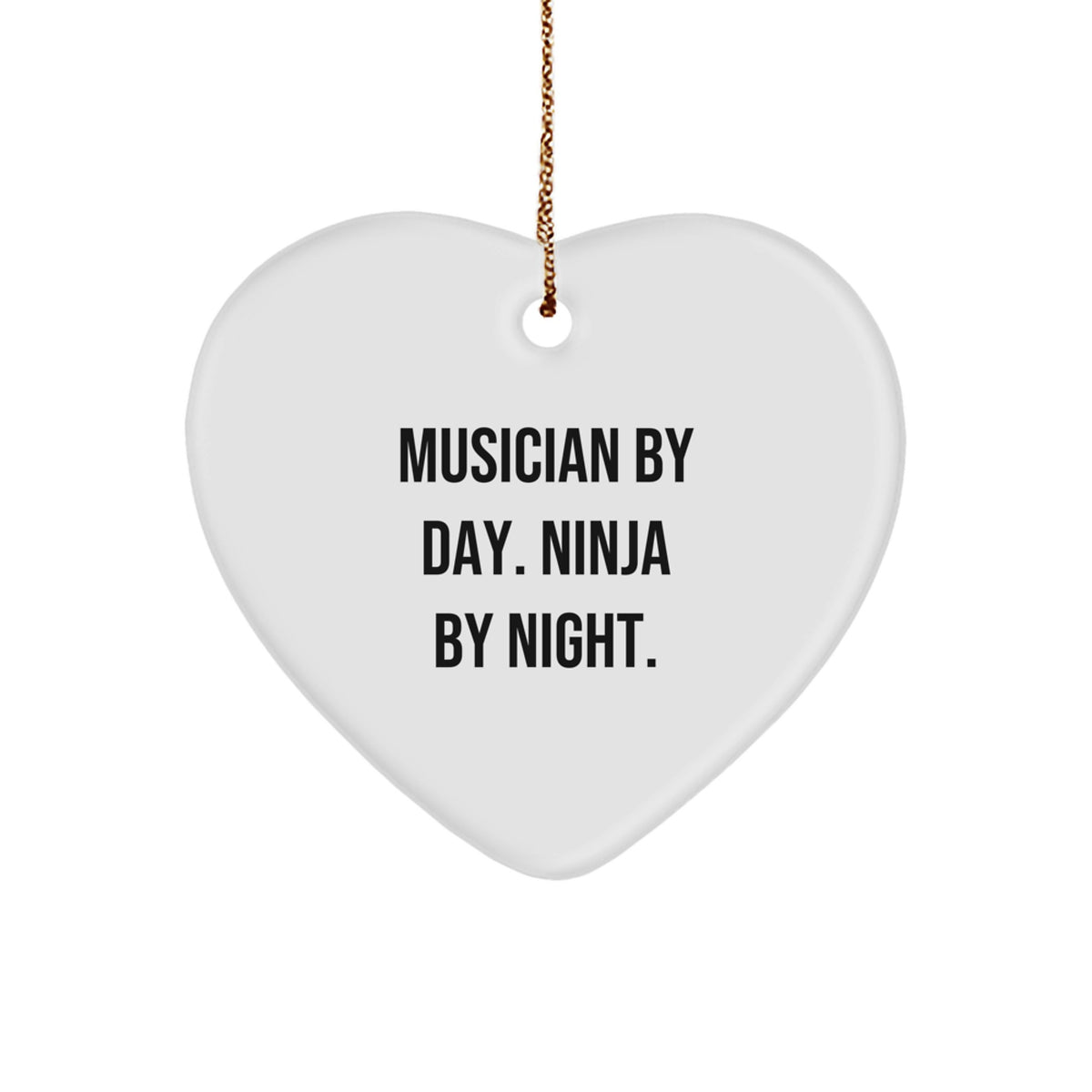 Sassy Musician by Day. Holiday Gift for Friends Heart Christmas Ornament - Image 1