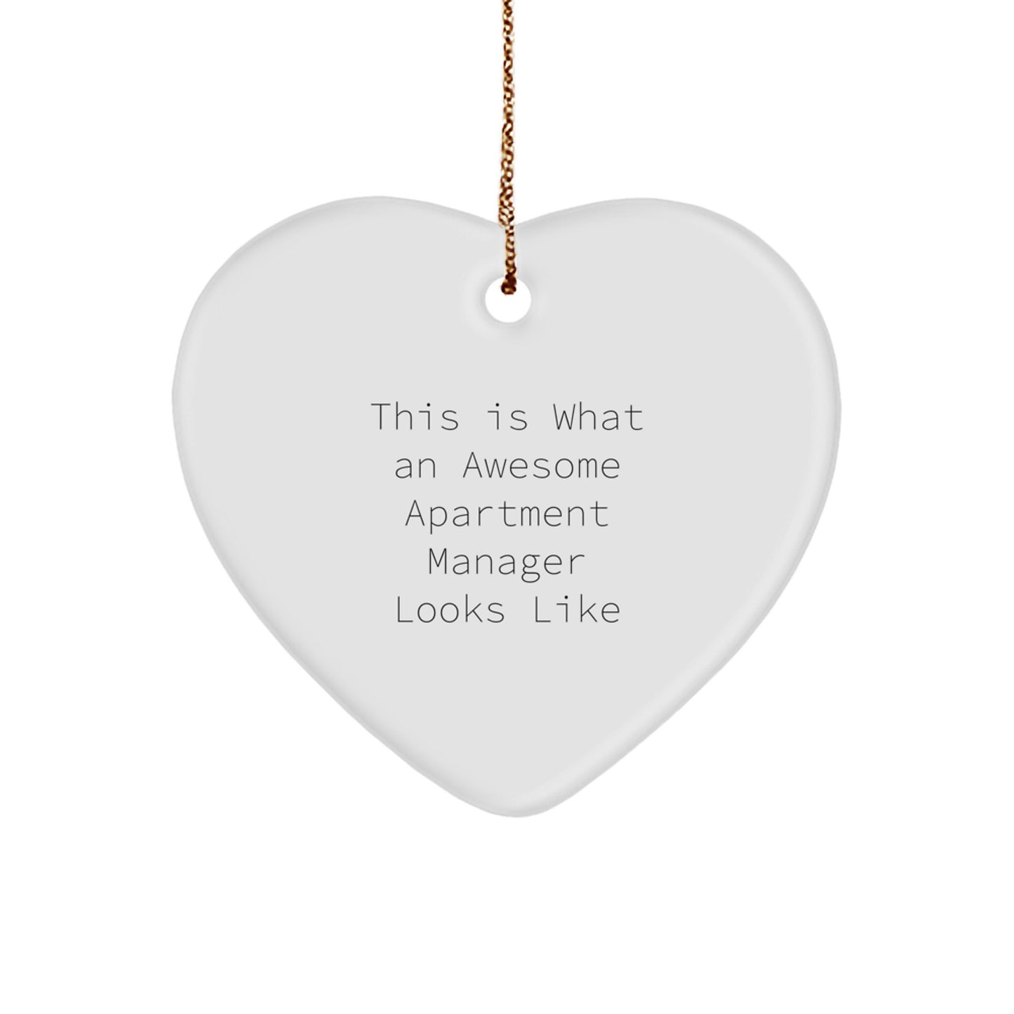 Funny Christmas Unique Gifts for Apartment Manager, Heart Ornament 'This Is What An Awesome Apartment Manager Looks Like' from Family, Friends, Coworkers - Image 1