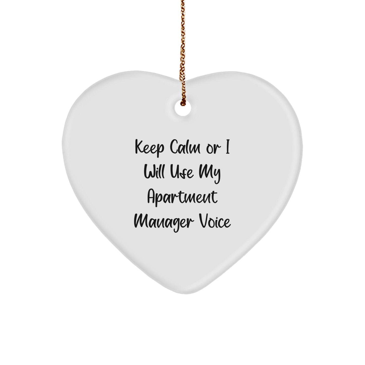 Funny Apartment Manager Gifts from Friends - Heart Ornament for Apartment Manager Christmas Unique Gifts - Image 1