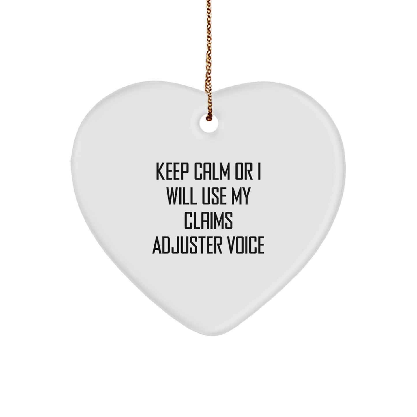 Funny Claims Adjuster Gifts from Men to Women, Heart Ornament for Claims Adjuster, Christmas Unique Gifts for Claims Adjuster Friends, Coworkers, Family - Image 1