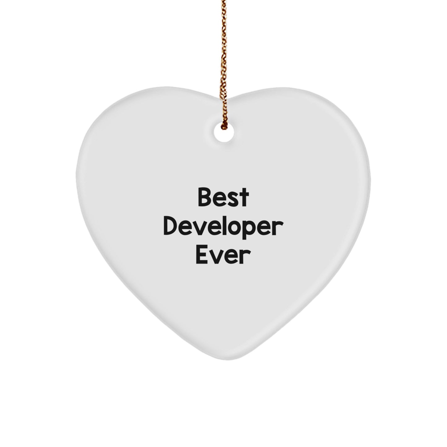 Funny Best Developer Ever Heart Ornament, Gifts from Family to Developer, Unique Christmas Unique Gift for Developers, Best Developer Gifts Ever, Developer Heart Ornament - Image 1