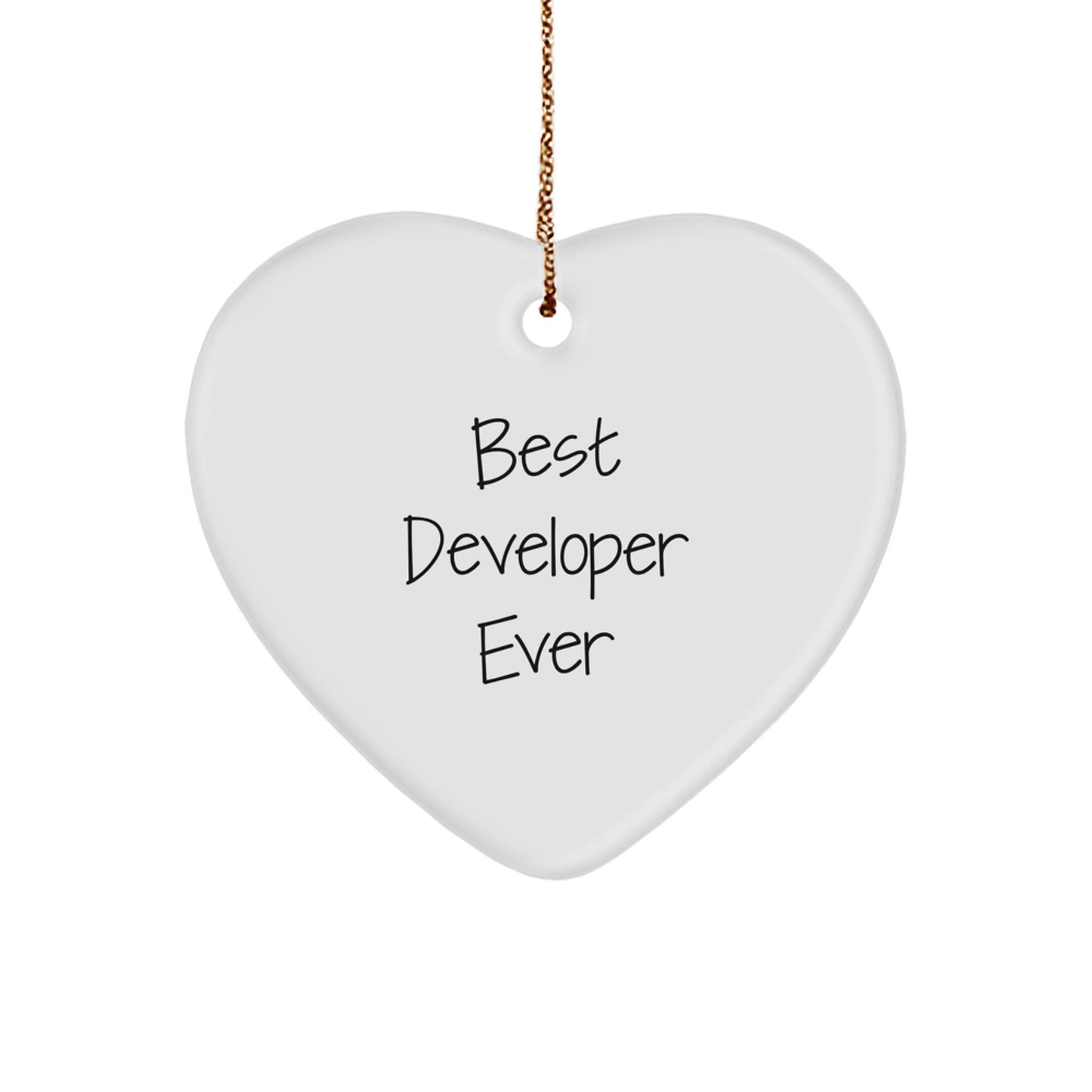 Funny Developer Gifts from Best Developer Ever - Heart Ornament for Christmas Unique Gifts for Men, Women, Coworkers, Family - Image 1