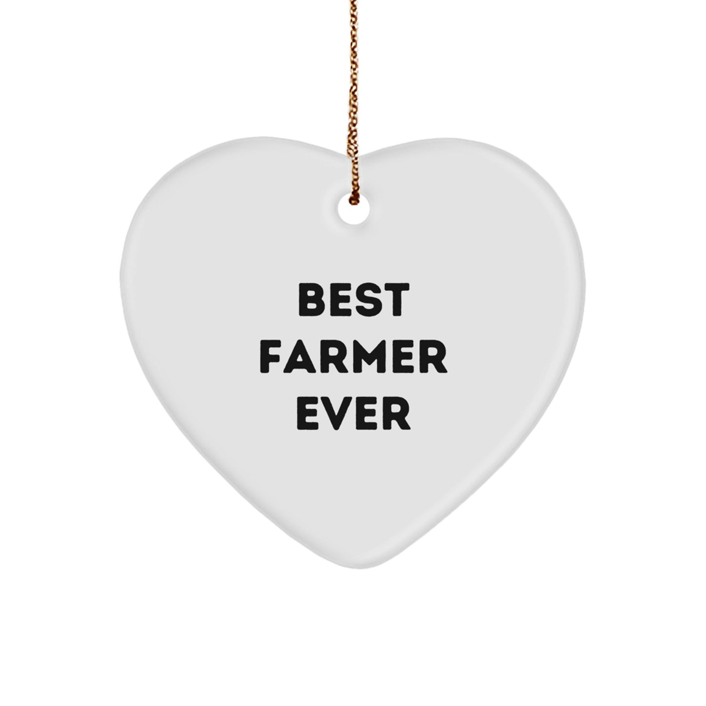 Farmer's Heartfelt Christmas Unique Gift, 'Best Farmer Ever' Quote, Heart Ornament from Family - Image 1