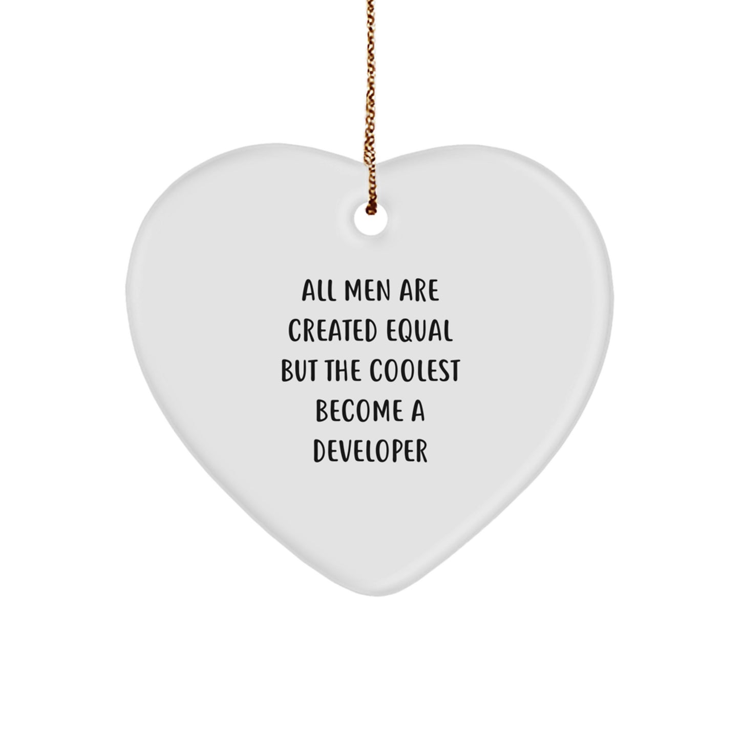Funny Developer Heart Ornament Gifts from Men for Christmas Unique Developer - Image 1