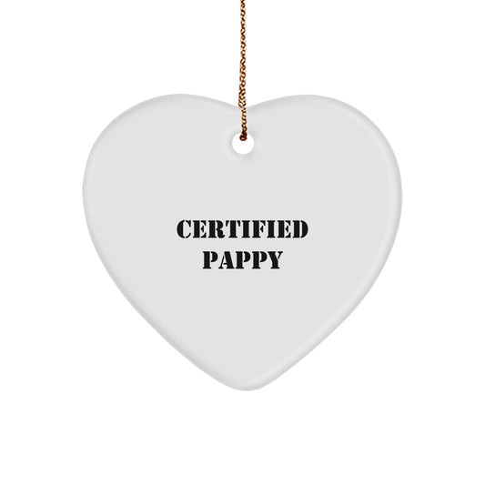 Funny Pappy Certified Heart Ornament, Gifts from Friends for Men, Unique Christmas Unique Gifts for Family - Image 1