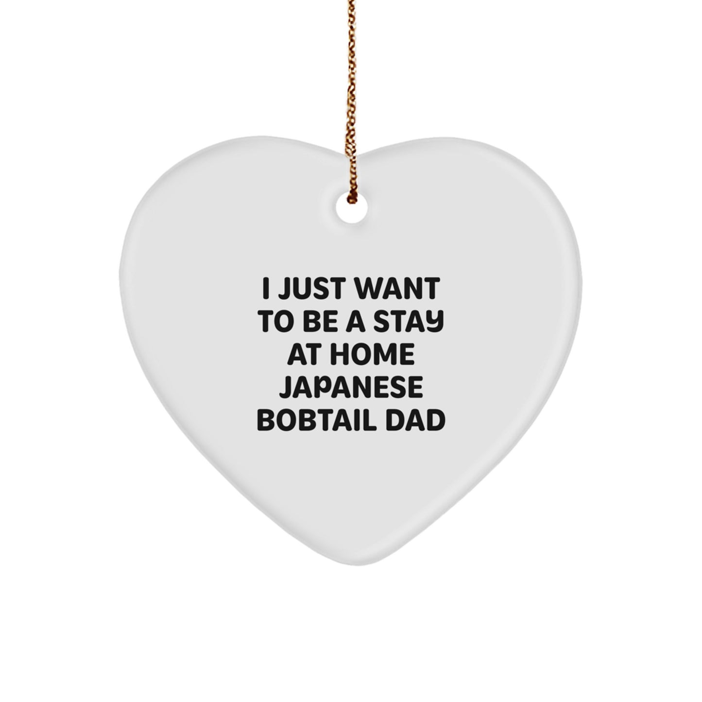 Japanese Bobtail Cat Dad's Delight, Heart Ornament Gifts from Men for Christmas - Image 1