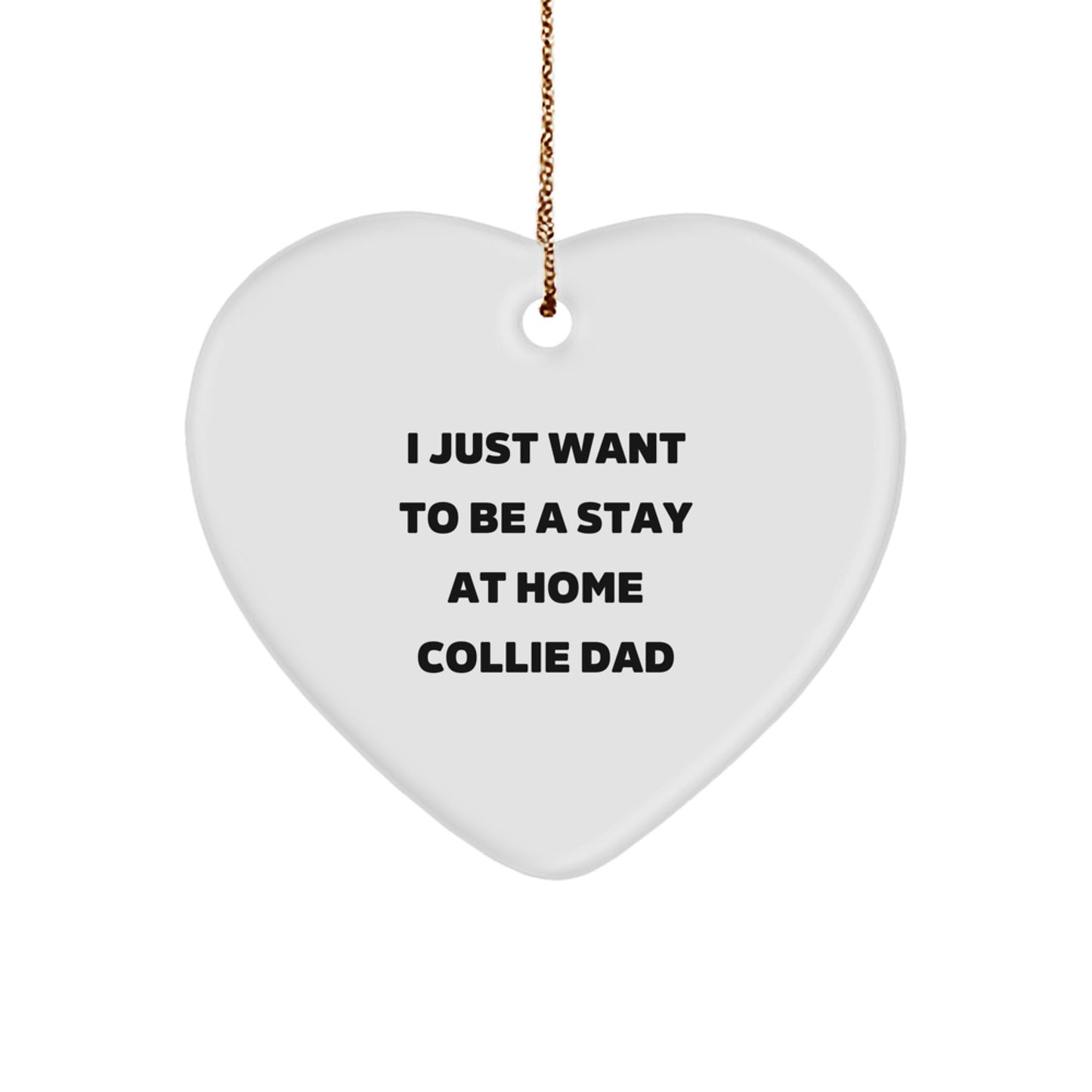 Funny Collie Dog Dad Gifts for Men Christmas Unique Heart Ornament from Sons, Daughters, Friends, Family - Image 1