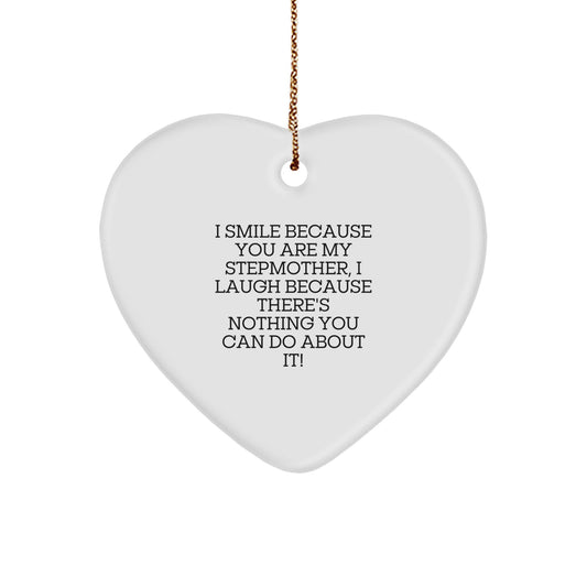 Funny Stepmother Heart Ornament Gifts from Family for Stepmother, Heartfelt Christmas Unique Stepmother Gifts - Image 1
