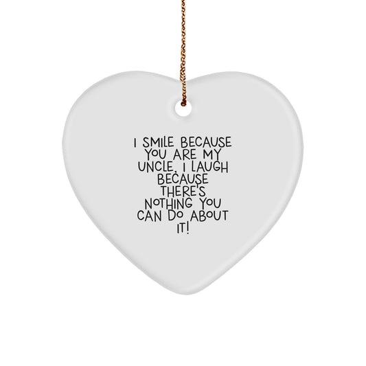 Uncle Heart Ornament Gifts from Men to Uncle, Funny Quote, Christmas Unique Gifts - Image 1