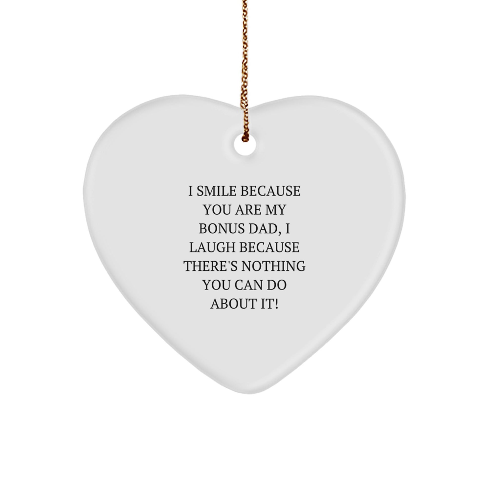 Funny Bonus Dad Heart Ornament, Christmas Unique Gifts, Gifts for Men, Gifts from Family - Image 1