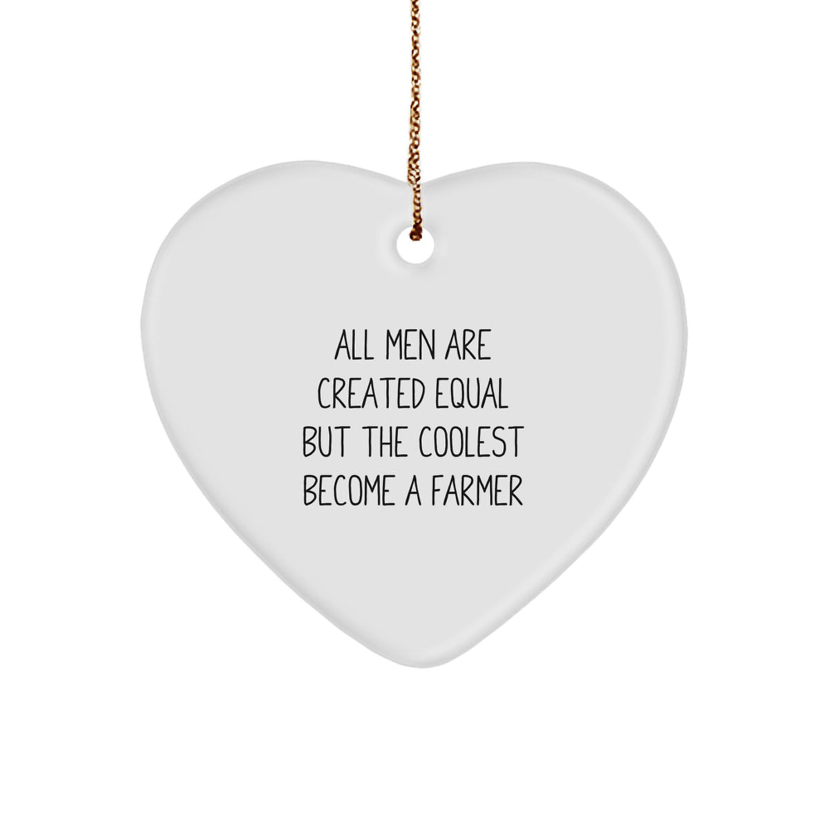 Farmer Christmas Gift Heart Ornament for Her Present - Image 1