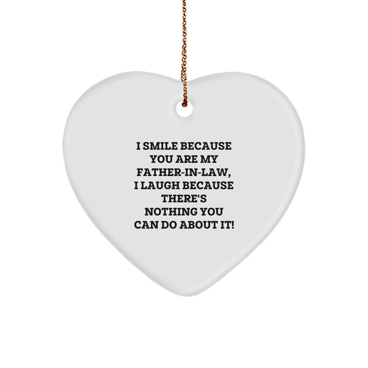 Funny Father-in-law Heart Ornament Gifts for Men Dad Christmas Unique - Image 1