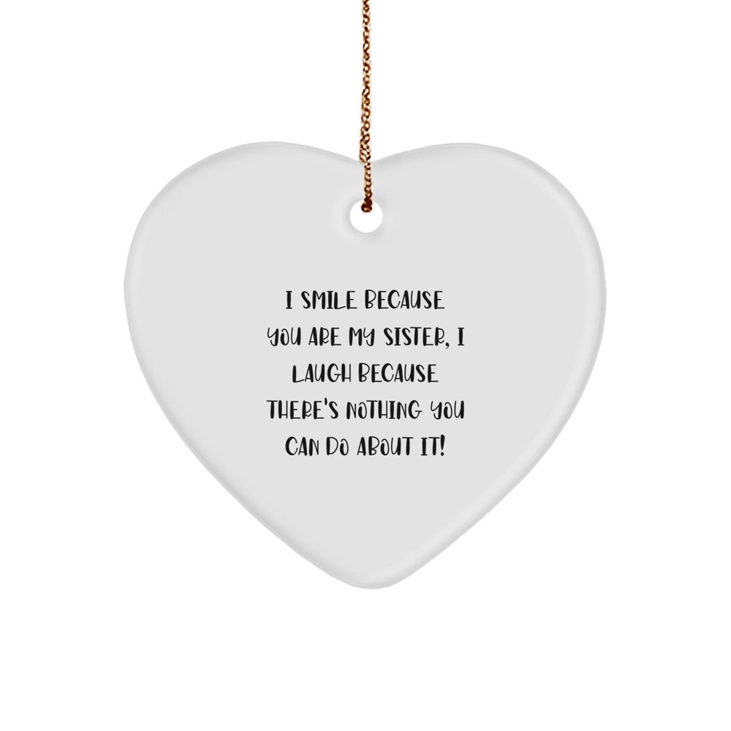 Funny Sister Heart Ornament Gifts from Family for Sister - Sister Love Heart Shaped Christmas Unique Gifts - Image 1