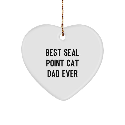 Funny Seal Point Cat Dad Gifts for Christmas - Heart Ornament from Friends - Image 1