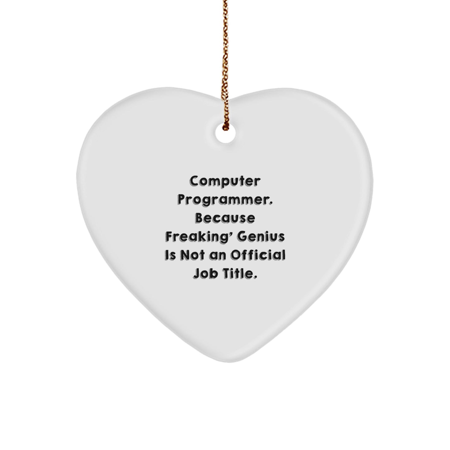 Funny Computer Programmer Heart Ornament Gifts from Friends for Men, Cute Heart Shaped Decor for Christmas Unique Gifts - Image 1