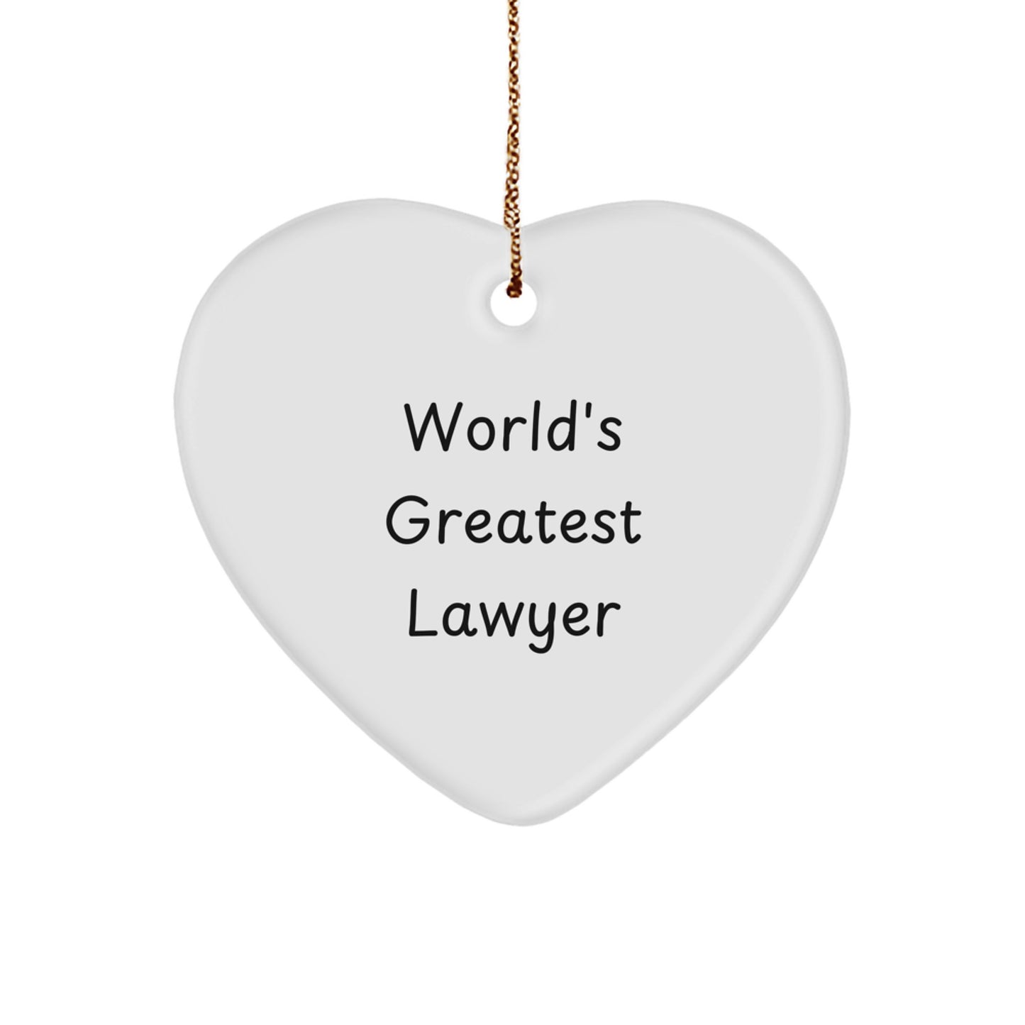 Funny World's Greatest Lawyer Heart Ornament Gifts from Men to Lawyer Friends, Unique Christmas Lawyer Gift for Lawyer's Office - Image 1
