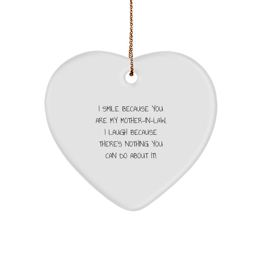 Funny Mom-in-law Gifts, Heart Ornament for Christmas Unique Decorations from Men to Women - Image 1