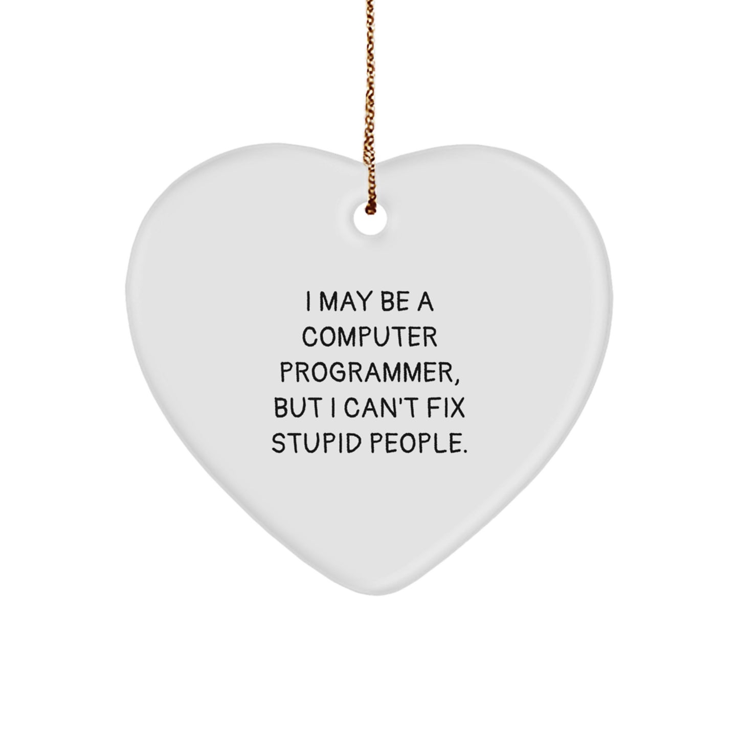 Funny Computer Programmer Gift I May Be A Computer Programmer Heart Ornament for Him Gifts from Men for Christmas - Image 1