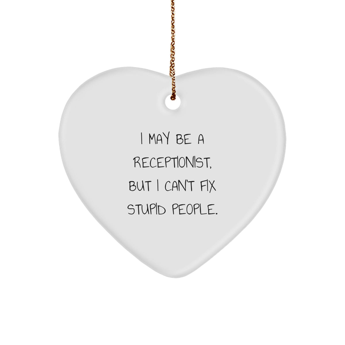 Funny Receptionist Heart Ornament Gifts from Friends, Family, Coworkers - Perfect for Christmas - Image 1