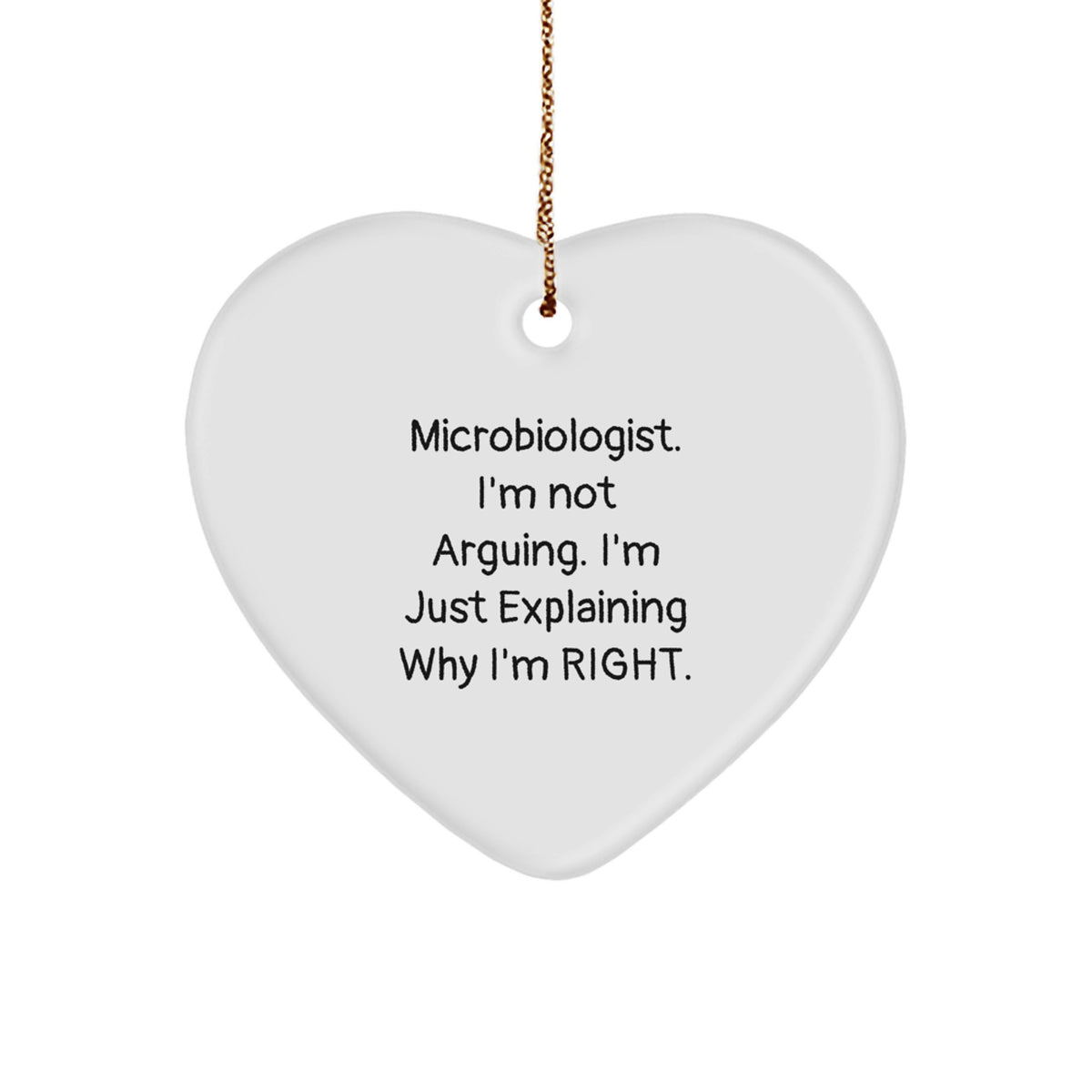 Microbiologist Keepsake White Heart Ornament for Him Christmas Gift - Image 1