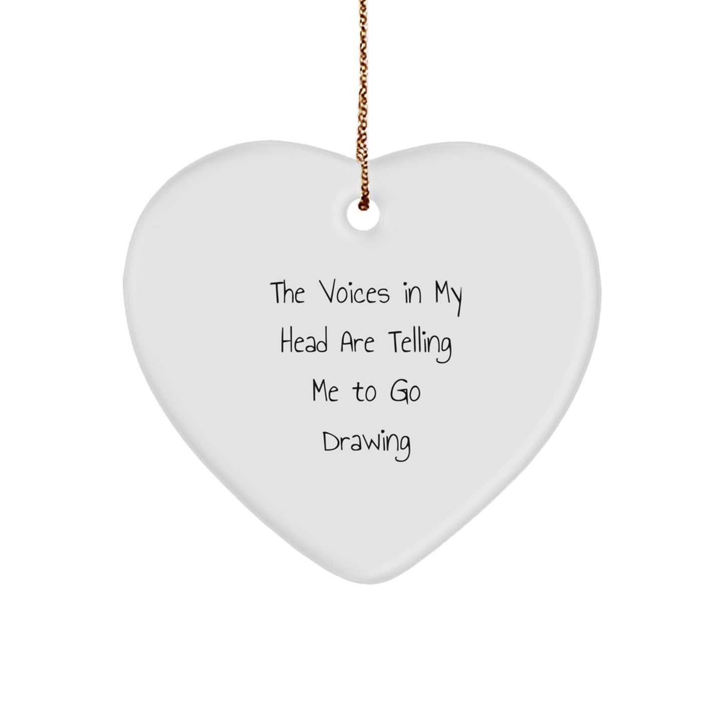 Funny Drawing Heart Ornament Gifts from Friends for Christmas Drawing Lovers - Image 1