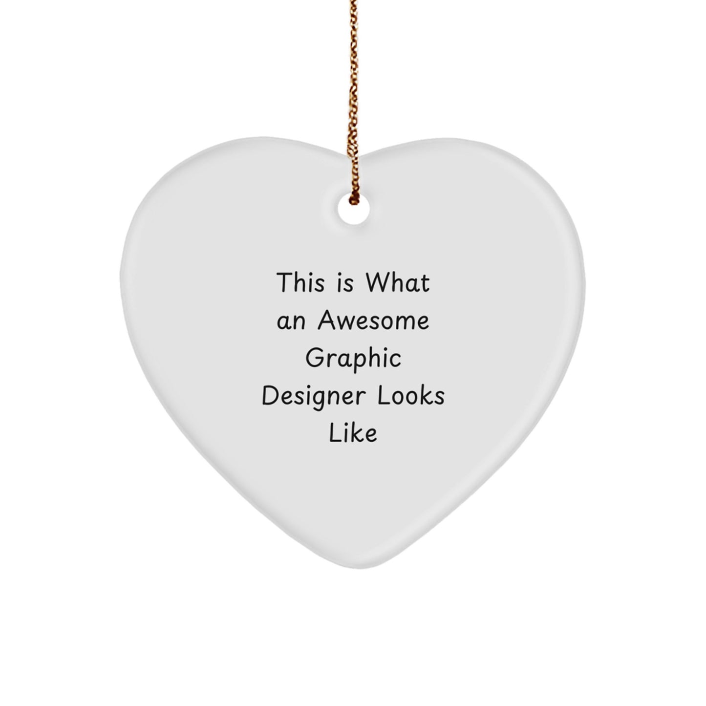 Gifts for Graphic Designers, Funny Heart Ornament, Christmas Unique Gifts, Gifts from Friends, Heart Shaped MDF Ornament - Image 1