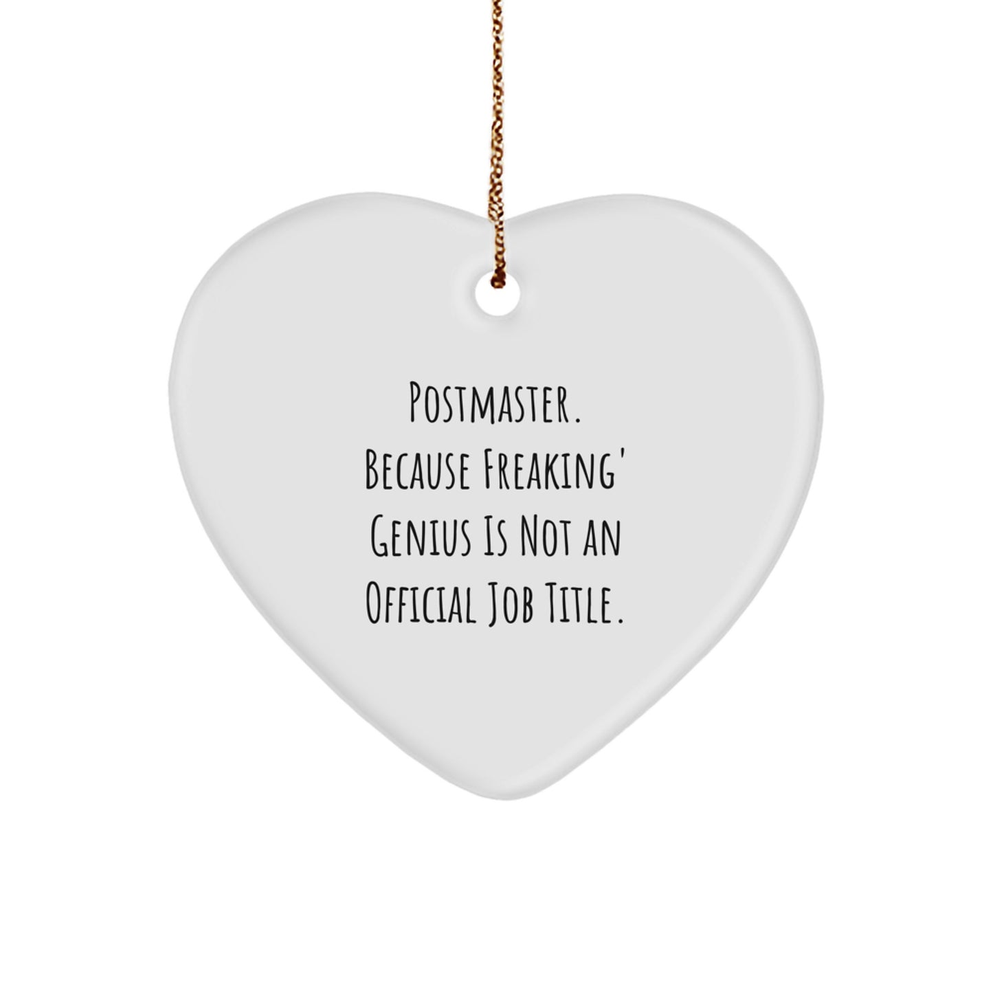 Funny Postmaster Gifts from Friends for Postmaster Heart Ornament, Postmaster Christmas Unique Gifts, Postmaster Heart Shaped - Image 1