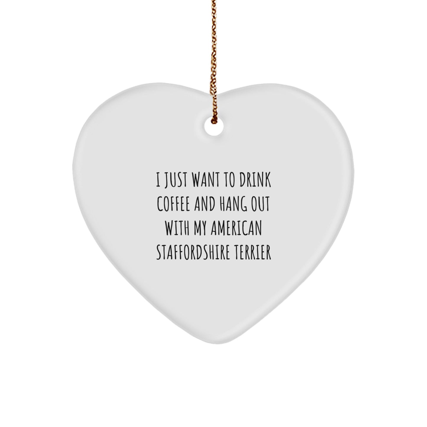 Funny American Staffordshire Terrier Dog Gifts from Friends for Christmas Unique Heart Ornaments - Image 1