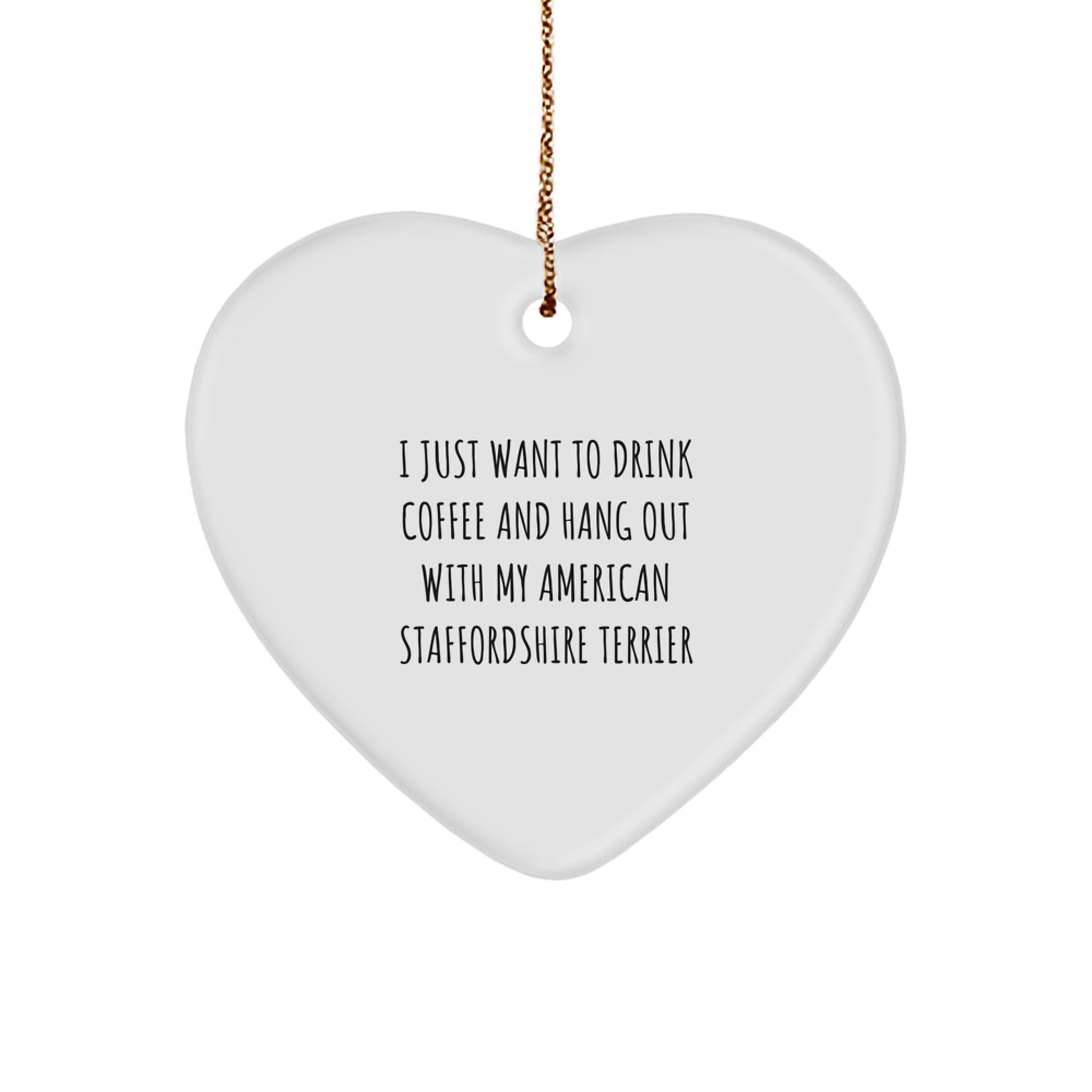 Funny American Staffordshire Terrier Dog Gifts from Friends for Christmas Unique Heart Ornaments - Image 1