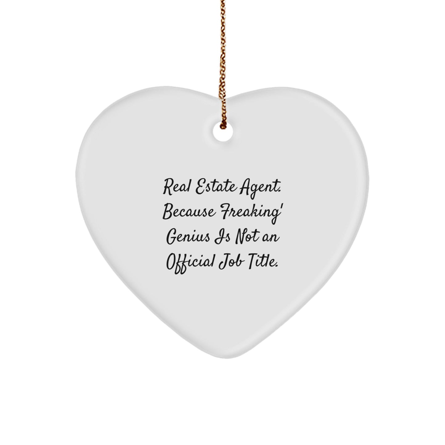 Funny Gifts from Friends to Real Estate Agent - Heart Ornament Christmas Unique Gifts for Men Women Coworkers Family - Image 1