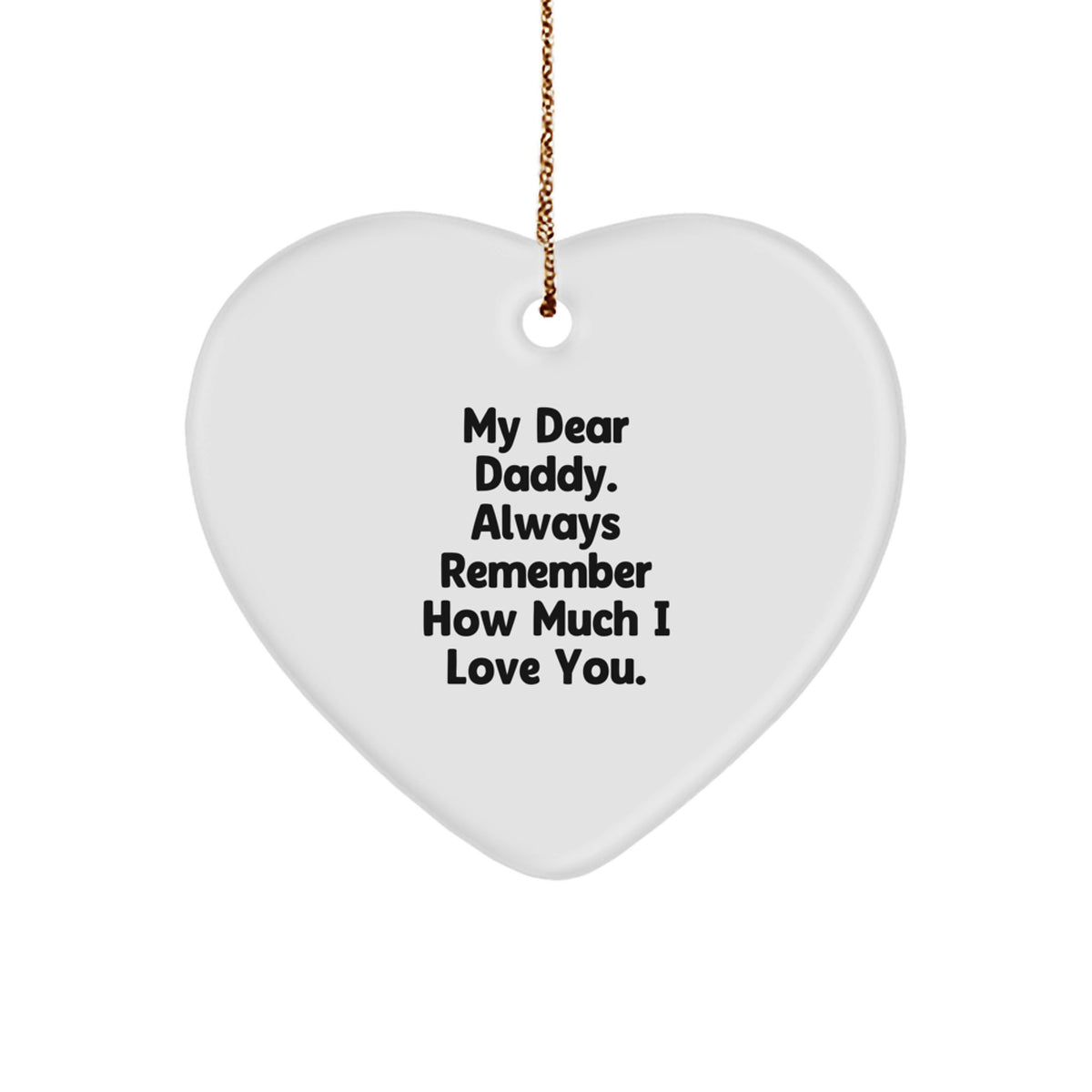 Christmas Unique Gift for Her Daddy Love Heart Ornament White Present - Image 1