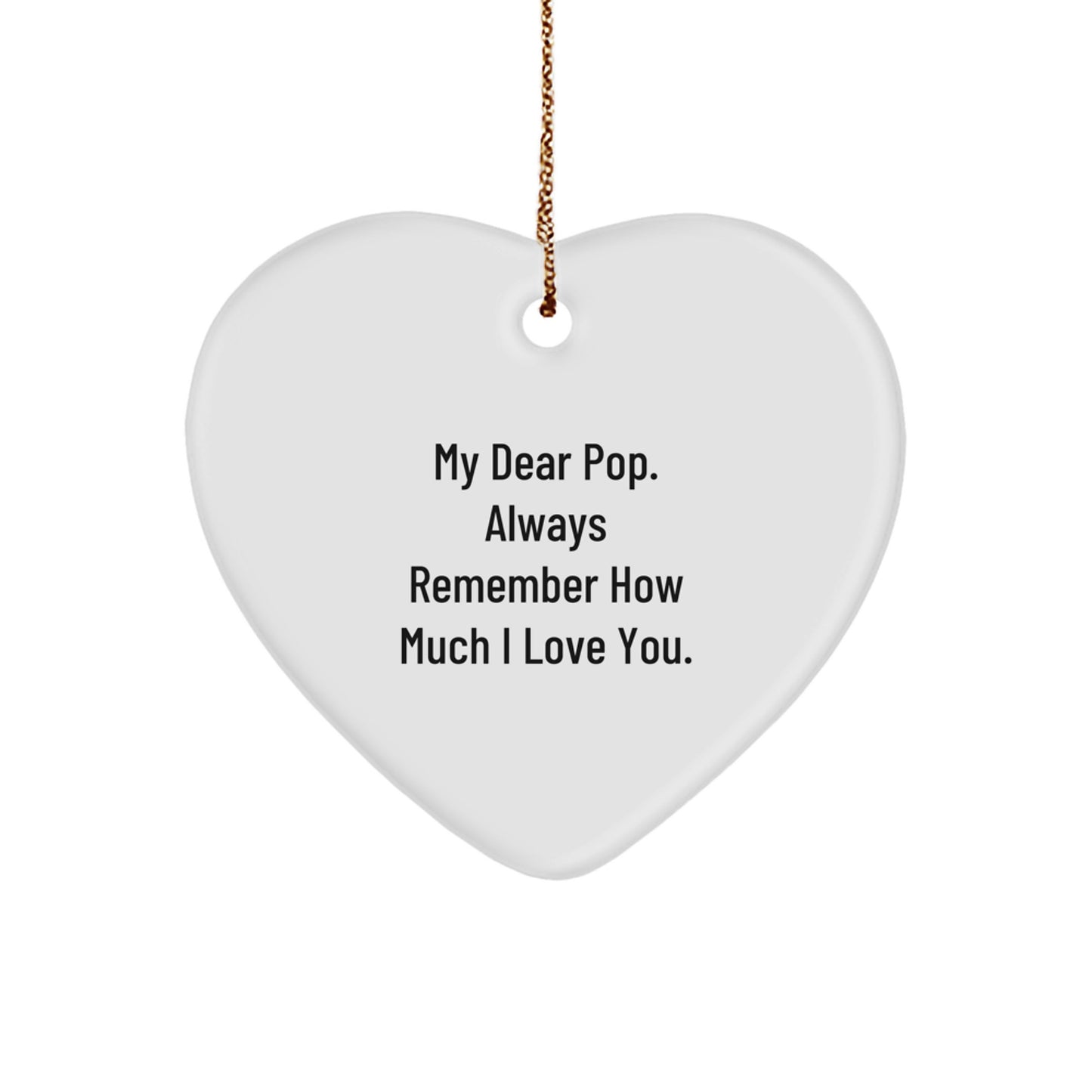 Funny Pop Heart Ornament Gifts from Family for Pop, Handmade Heart Shaped Ornament for Christmas Unique Gifts - Image 1