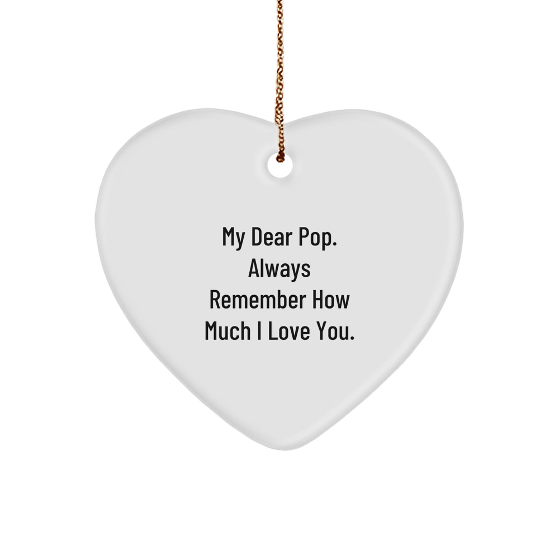 Funny Pop Heart Ornament Gifts from Family for Pop, Handmade Heart Shaped Ornament for Christmas Unique Gifts - Image 1