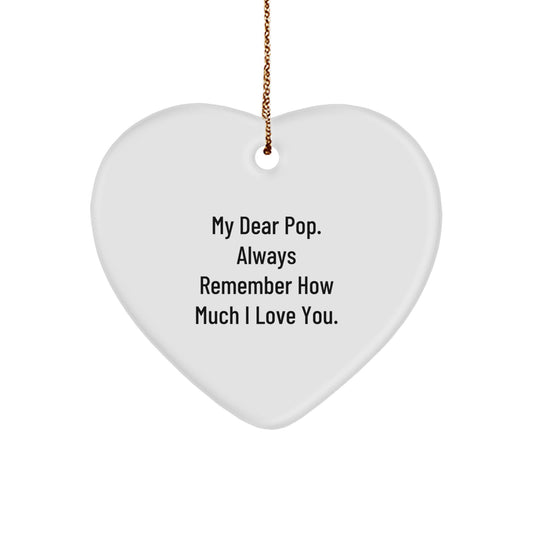 Funny Pop Heart Ornament Gifts from Family for Pop, Handmade Heart Shaped Ornament for Christmas Unique Gifts - Image 1