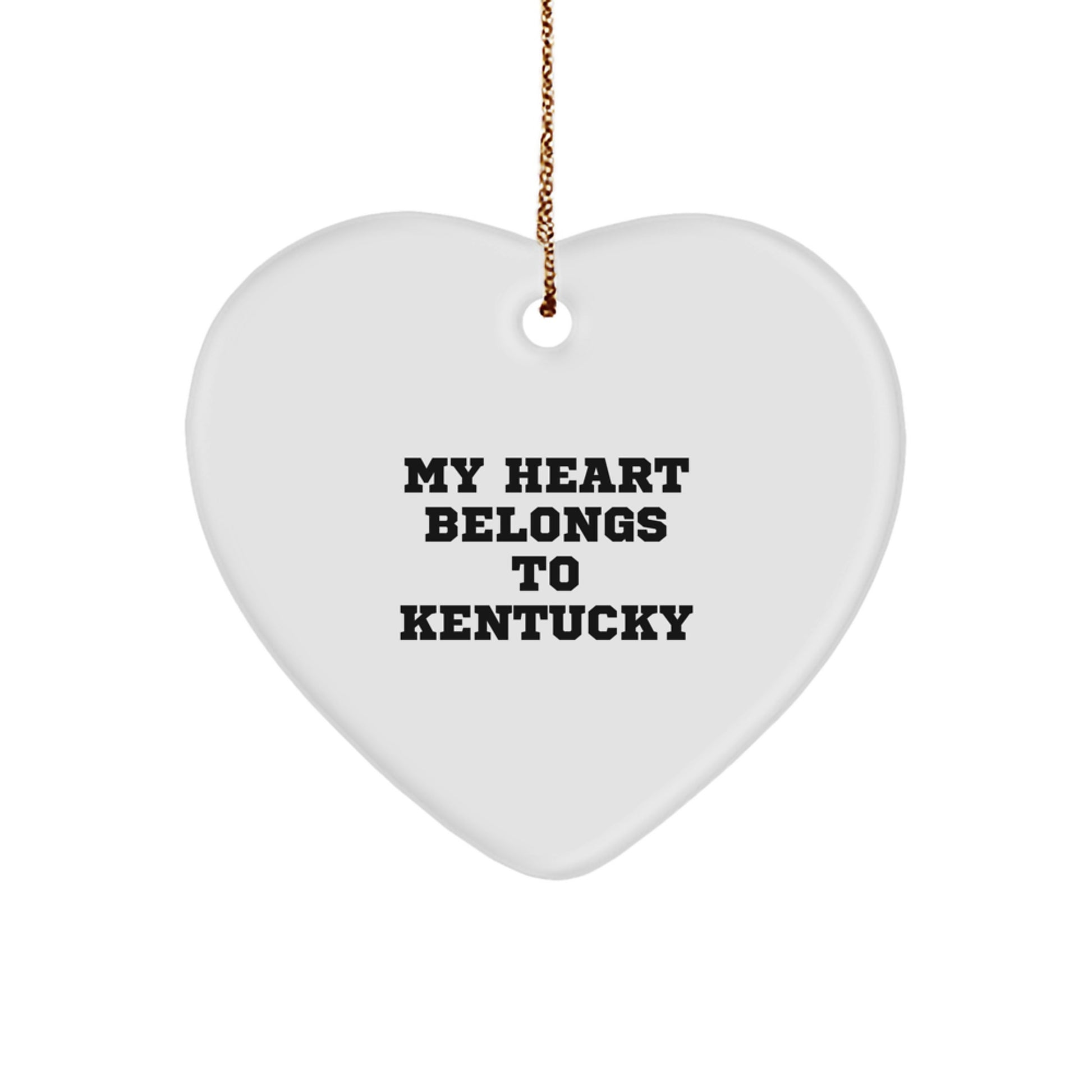 Kentucky Heart Ornament My Heart Belongs To Kentucky, Unique Gifts from Friends, Family, and Coworkers for Kentucky Lovers, Christmas Decorations - Image 1