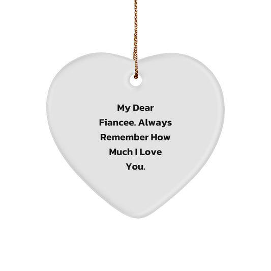 Funny Love Quotes for Fiancee, Heart Ornament Gifts from Men, Unique Christmas Decorations - Image 1
