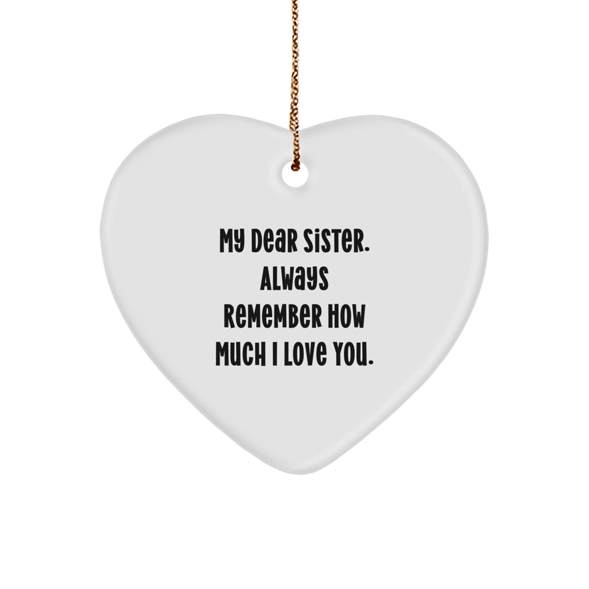 Christmas Unique Gift for Mom Sister Heart Ornament Present White 2.75" - Image 1