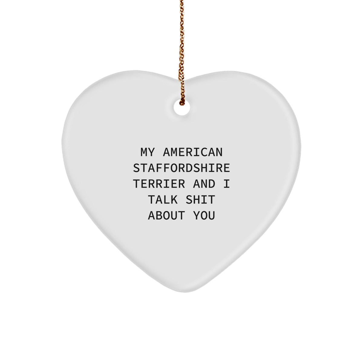 Christmas Gift for Her American Staffordshire Terrier Heart Ornament - Image 1