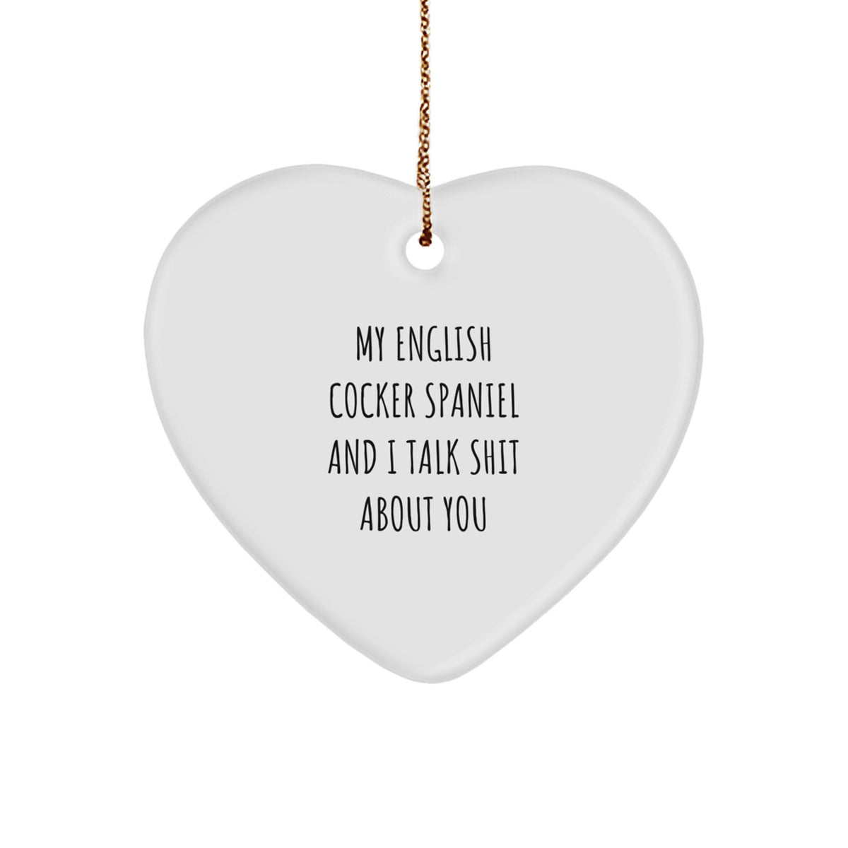 Sassy English Cocker Spaniel Heart Ornament for Friends Christmas Gift - Image 1