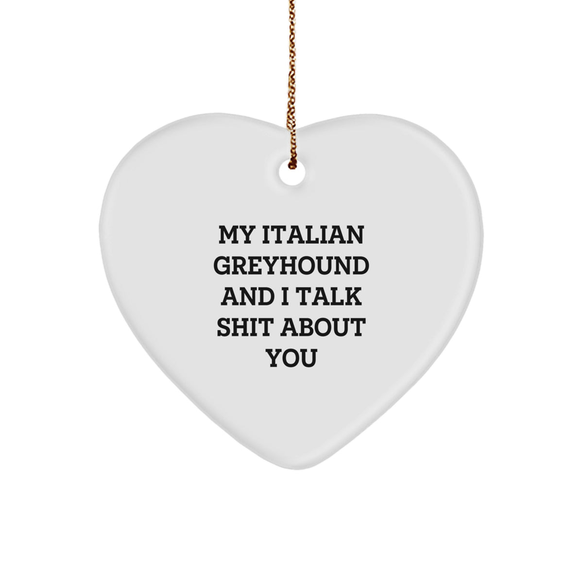 Italian Greyhound Dog Heart Ornament Christmas Unique Gift for Her Present - Image 1