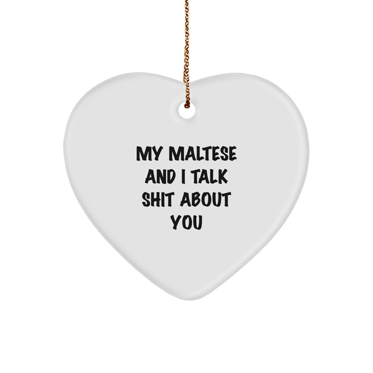 Maltese Dog Heart Ornament Keepsake for Him Surprise Christmas Gift - Image 1