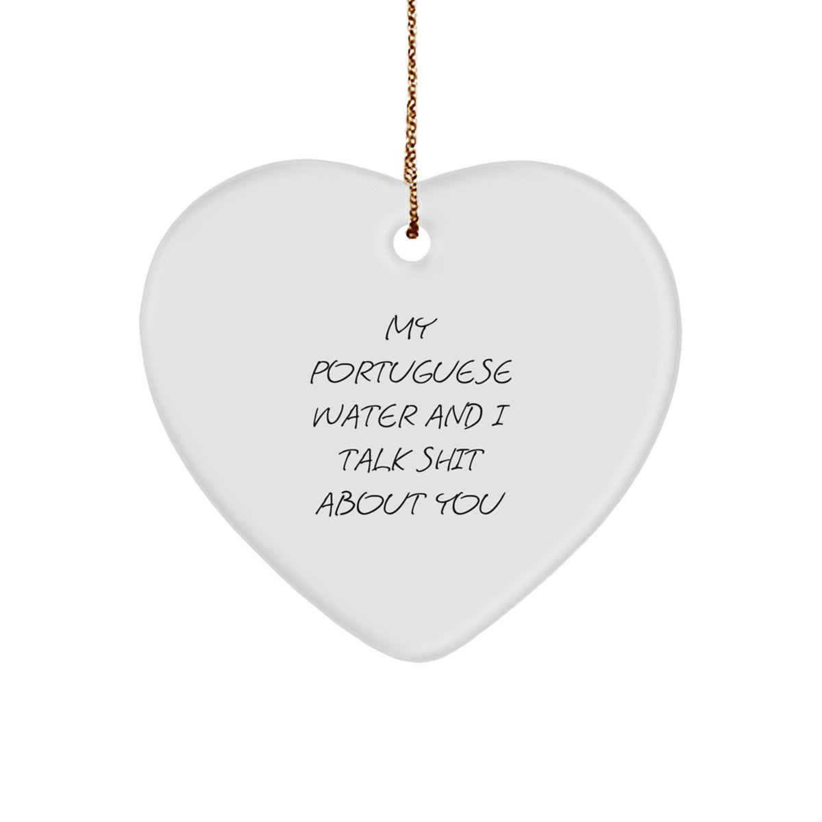 Portuguese Water Dog Heart Ornament for Coworkers Idea Christmas Gift - Image 1