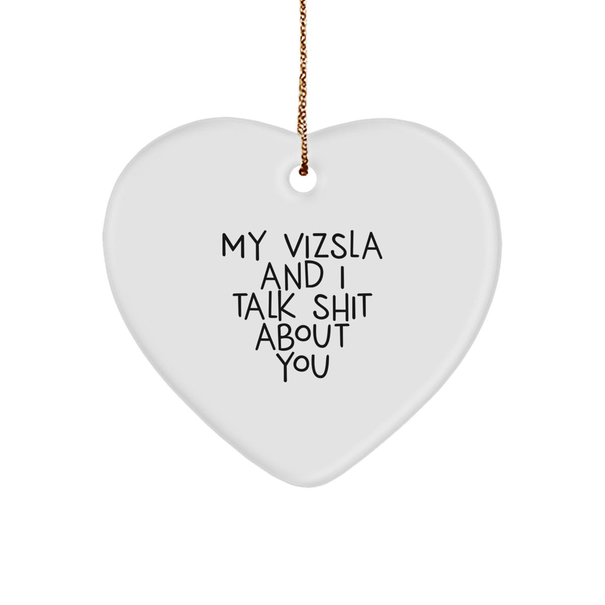 Christmas Gift for Her Vizsla Heart Ornament Present with Sublimation - Image 1