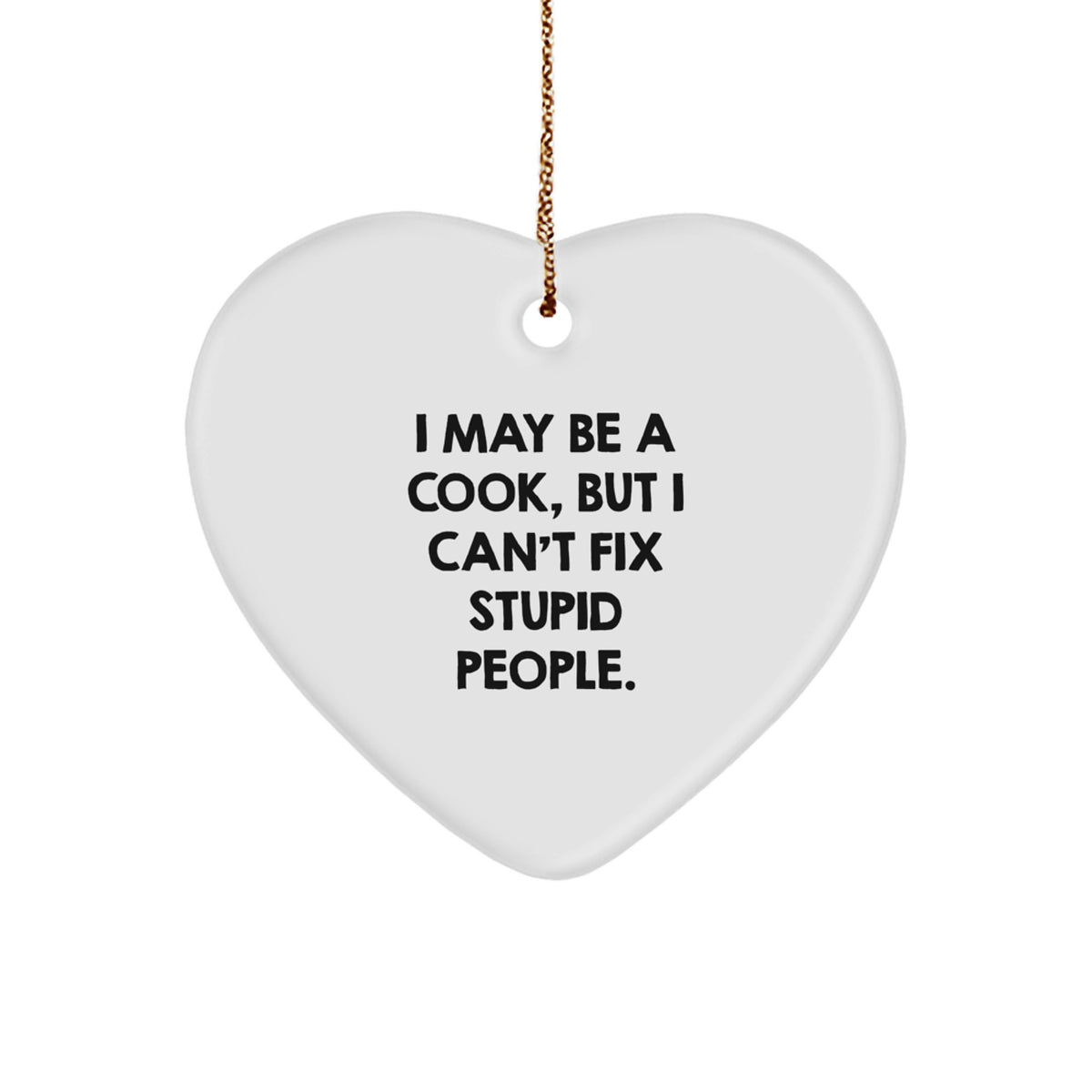 Witty Cook Novelty Heart-Shaped Christmas Ornament for Friends Gift - Image 1