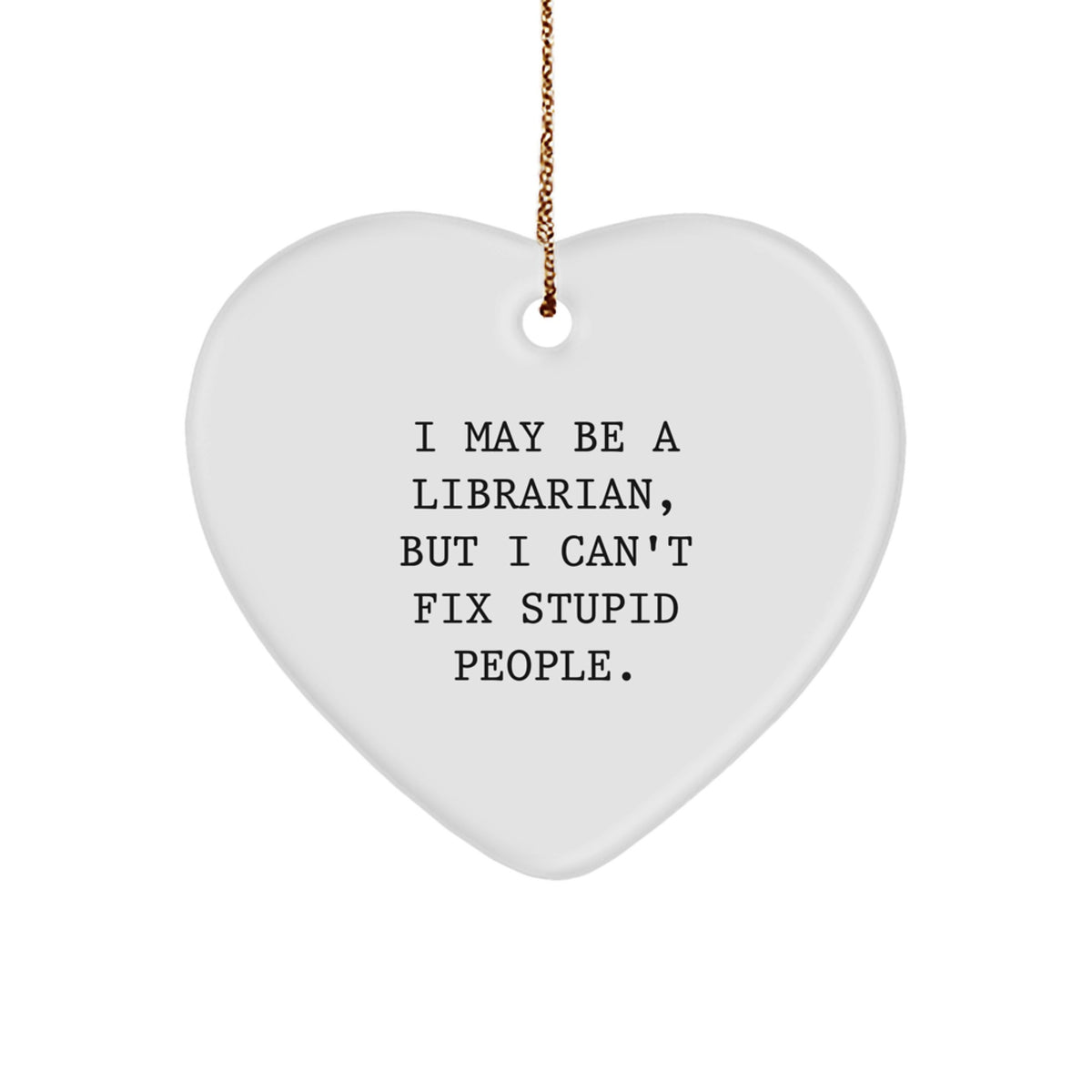 Librarian Keepsake Heart-Shaped Christmas Ornament for Him Gift - Image 1