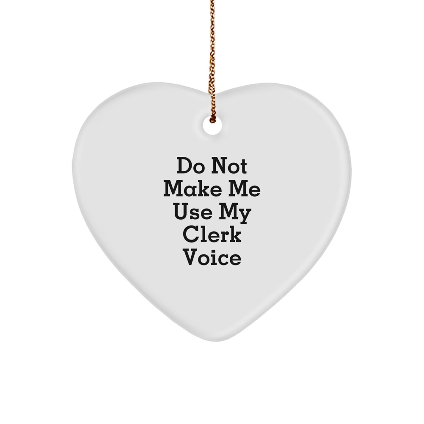 Funny Clerk Gifts from Friends, Christmas Unique Heart Ornaments for Clerk, Funny Heart Shaped Gift for Clerk - Image 1