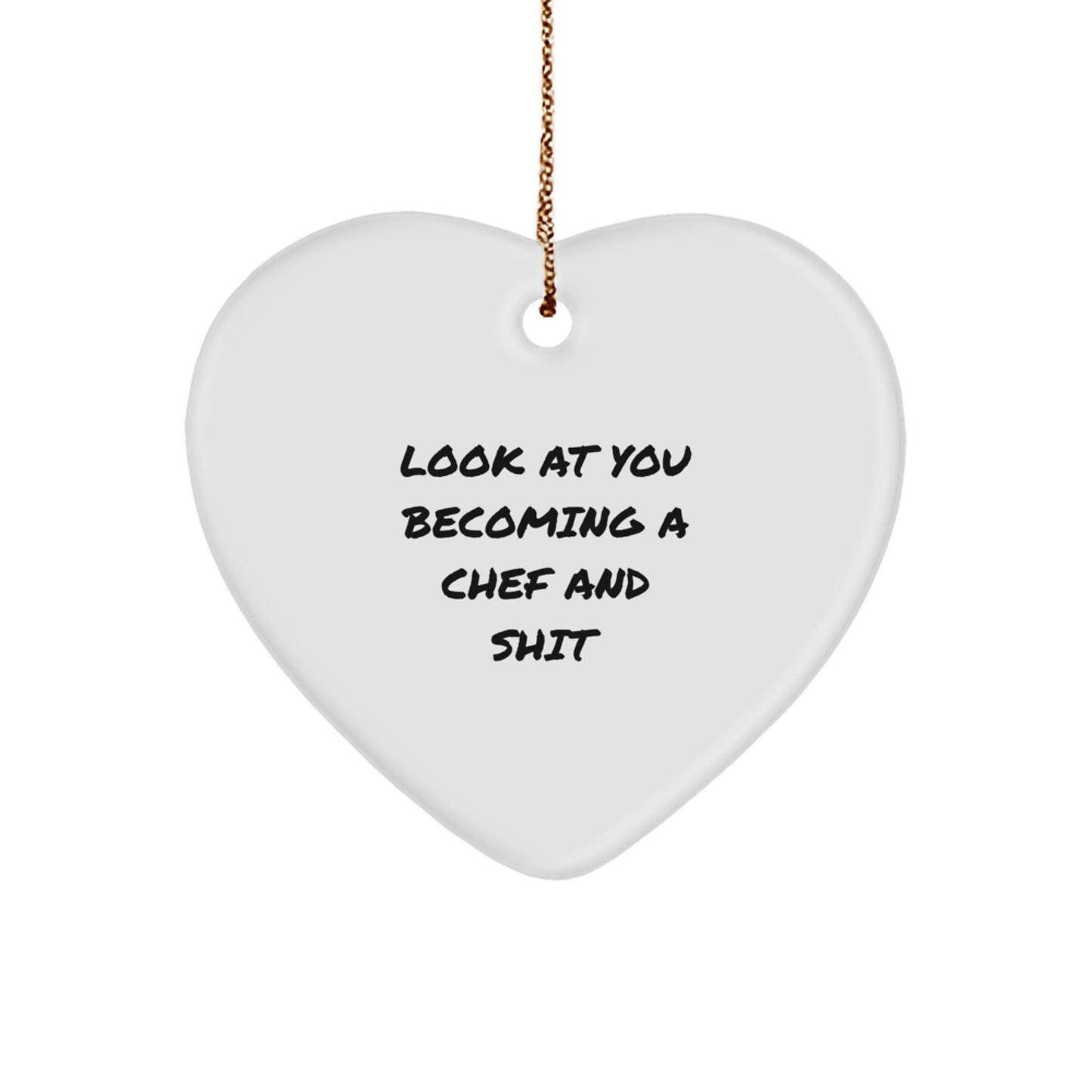 Funny Chef Heart Ornaments for Christmas - Gifts from Friends to Chef Men, Women, Family, Coworkers - Image 1