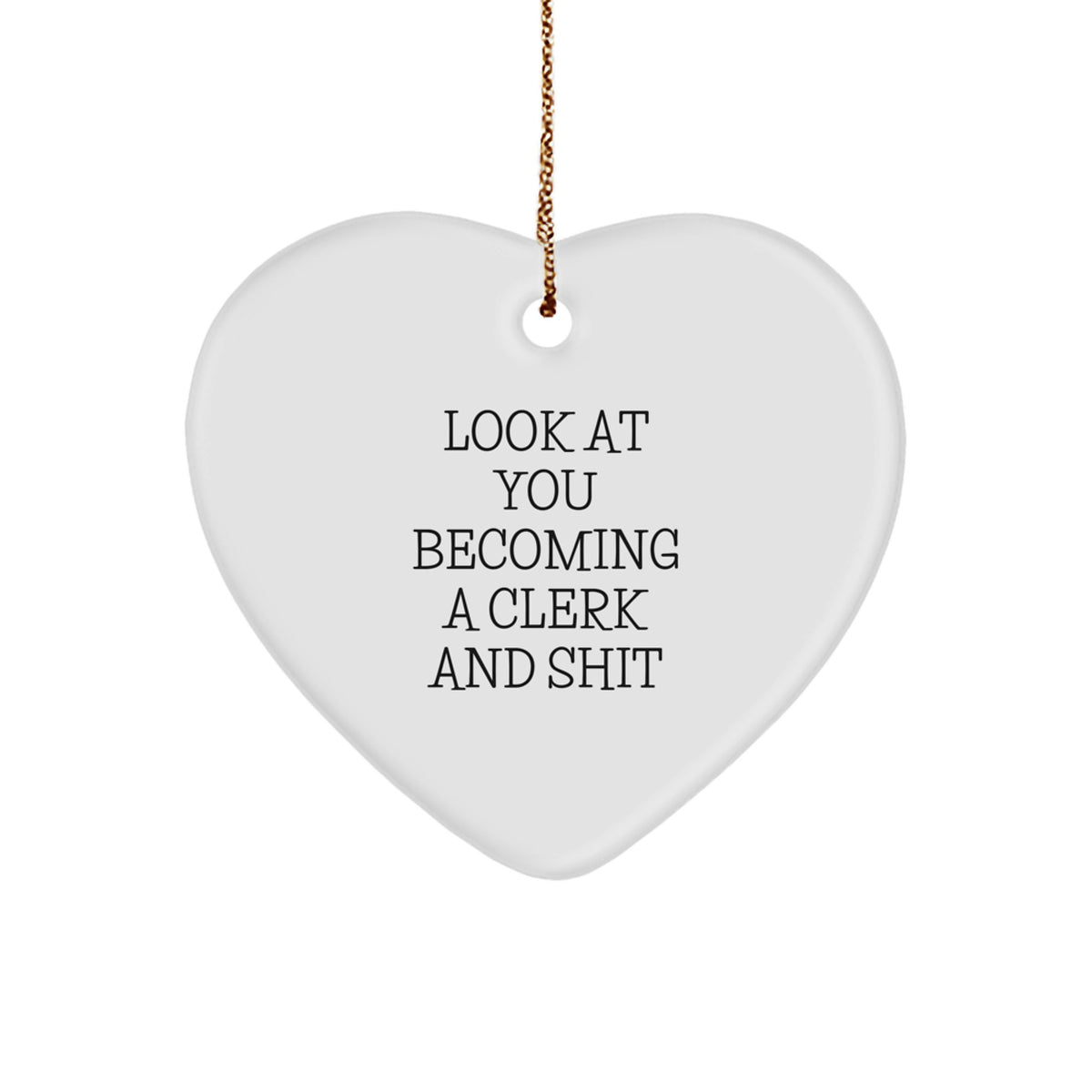 Funny Clerk Heart Ornament for Office Workers Gifts from Friends, Coworkers, Family, Christmas Unique Gifts for Clerk, Men, Women - Image 1
