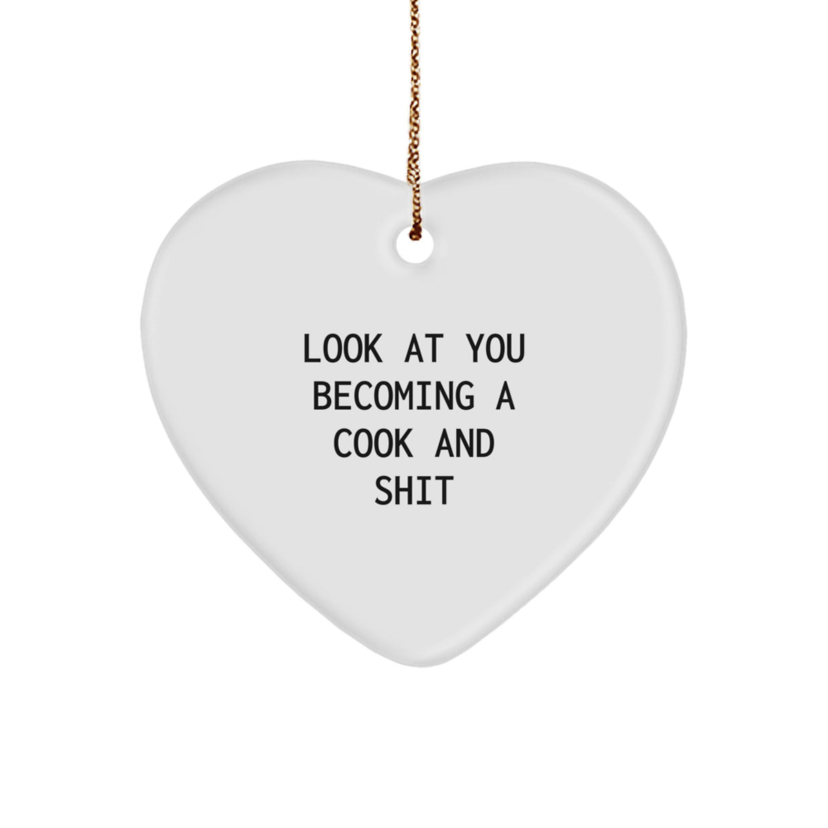 Playful Cook Heart Ornament for Friends Christmas Gift - Image 1